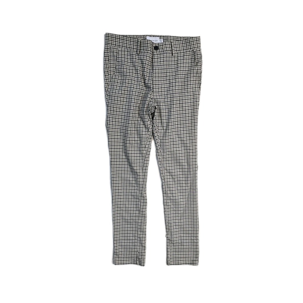 Topman Pants Mens W28 x L30 Slim Skinny Black Beige Plaid Golf Limited